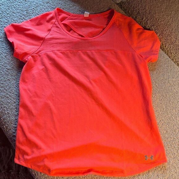 Under Armour Heat Gear Vibrant Coral Performance Tee - Picture 1 of 10